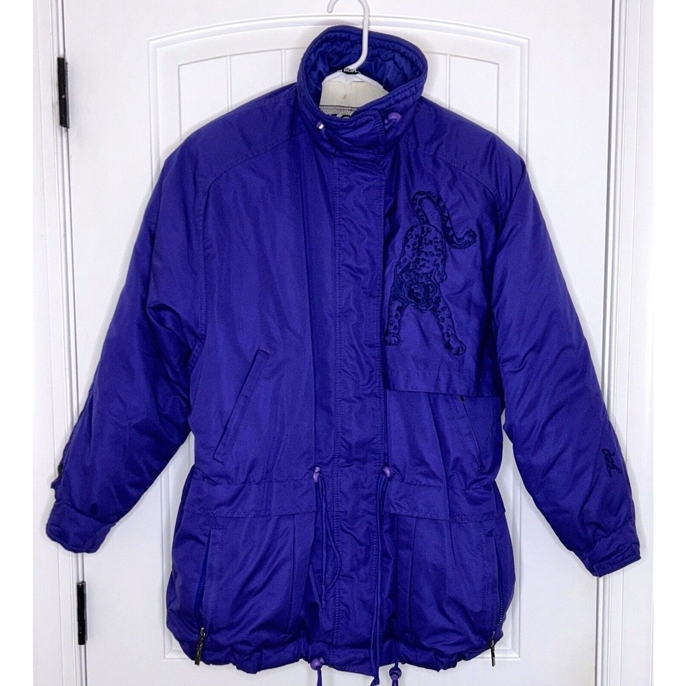 1990s Purple Leopard Ski Jacket by XCT for Roffe Ladies 10